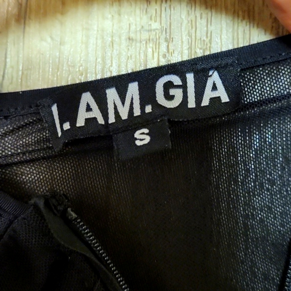 I.AM.GIA ruched mesh black catsuit. - Picture 6 of 10